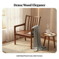 With Armrests Upholstered Wooden Chair Solid Wood Legs Spindle Back Dining Chair Ergonomic Backrest Armchair Minimalist Design for Students, Office Workers, Homeowners, Study, Bedroom, Living Room