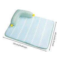 Cooling Dog Bed Mat with Bolster Pillow Cushioned Cooling Mat with Bolster Padded Pad for Cats