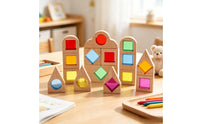 40 Pieces Wooden Building Blocks with Acrylic Colorful Building Blocks with Acrylic Openings Toy for Daycare
