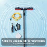 Wet and Dry Use Electric Solar Panel Cleaner Adjustable Angle Electric Solar Panel Cleaning Brush High-Performance Copper Engine Telescopic Cleaning Brush Lightweight Design for Professional Cleaners, Homeowners, Billboards, Roofs, Rooftops