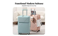 Built-in Combination Lock Front-Accessing Suitcase Retractable Handle Mount Wheel Carry-on Long-Lasting Luggage Lightweight for Travelers, Students, Adults, Vacation, Airport, Weekend Trip Getaway