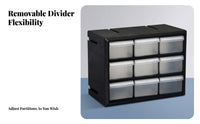 Translucent Drawers Small Parts Organizer Cabinet Rectangular Parts Storage Cabinet Flat Base Multi Drawer Organizer Compact