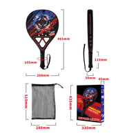 Fiberglass Surface Padel Racket Shock Absorbing Grip Padel Tennis Racket