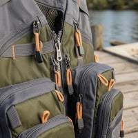 Multiple Pockets Mesh Fishing Vest Front Zipper Sleeveless Fishing Vest Wide Shoulder Straps Outdoor Wear Open Back