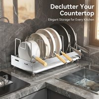 Cabinet Pot Lid Organizer for Kitchen Cupboard Doors and Walls, Stainless Steel Pan Rack, Multi-functional Stand for Home Cooks