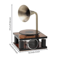 Square Foundation Decoration Tabletop Gramophones Metal Speaker