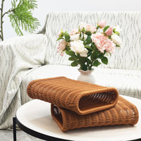 Rattan-Style Summer Pillow with Hollow Weave, Washable, Firm Support