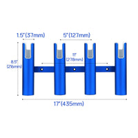 4-Rod Boat Rack Marine Grade 4-Tube Fishing Rod Holder Easy Installation Aluminum Fishing Pole Rack for Anglers, Yacht, Garage, Truck