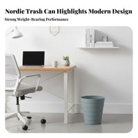 Simple Waste Bin Nordic Aesthetic Lidless Trash Receptacle Modern Design Lidless Paper Basket for Students, Homeowners, Washroom, Living Room