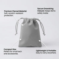 Velvet Drawstring Pouch for Cosmetics and Accessories, Travel Storage Bag for Cables Earphones, Small Organizer for Students