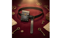 Embossed Pattern Steampunk Waist Pouch Brass-Tone Rivets Adjustable Waist Pouch