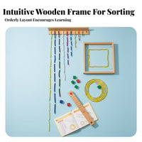 Tactile Experience Math Bead Chains with Frame Develops Fine Movement Skills Educational Bead Chains and Squares Improves Hand-Eye