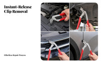 Rubberized Handles Car Trim Clip Plier Curved Jaw Trim Removal Pliers Textured Grip Automotive Fastener Remover Hinged Design for Auto Interior Work