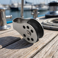 Single-Sheave Pulley Stainless Steel Pulley with Ball Bearing Hardware Low-Friction Compact for Sailors, Sailboat Rigging