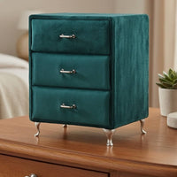 Jewelry Cabinet with Drawers Peacock Green Jewelry Storage Cabinet Soft-Lined Mini Dresser for Women, Teens