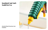 Fast Heating Hot Melt Glue Anti-Leak Design Industrial Hot Glue Built-in Stand for Homeowners, Parents, Home Repair, School Projects