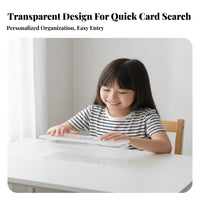 Card Storage Box Dustproof Clear Card Box Adjustable Dividers Small Item Container for Children, Students, Home Organization, Bedroom, Desktop