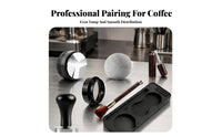 7 Pieces Matte Black Portafilter Set Storage Tray Espresso Tamper Set Molded Compartments Coffee Tool Kit Knurled