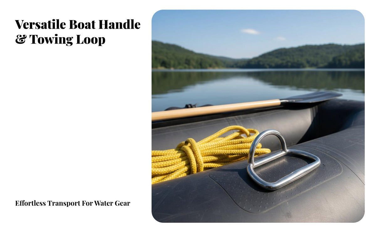 Inflatable Boat Towing Loop Stainless Steel D-Loop Handle Boat Grab Handle Rust Resistant Deck Loop for Yachts