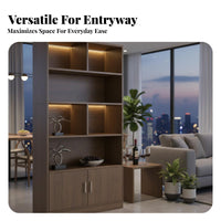 Floor Standing Beverage Cabinet Stable Structure Living Room Partition Cabinet Multipurpose Standing Display Case for Collectors, Entryway, Bar, Study