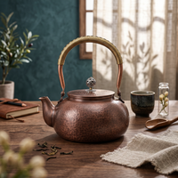 Copper Teapot Retro Hammered Teapot Removable