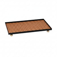 Faux Leather Tray Multi-Functional Tray with Ball Feet Home Decor for Vanity, Dresser, Countertop