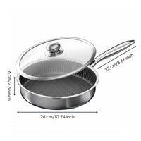 Even Heating 304 Stainless Steel Pan Scratch Resistant Non-Stick Honeycomb Frying Pan for Home Kitchen