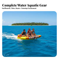 Quick Connect Tow Point Multi-Person Towable Tube Heavy-Duty Full Nylon Cover Towable Deck Tube Resistant Inflatable Boat Sled Vibrant Graphics for Families, Teens, Boating, Lake, Ocean
