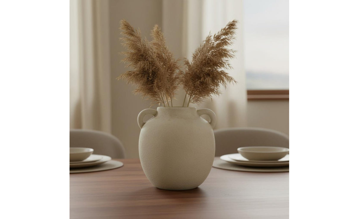 Rustic Tranquility Vase Minimalist Style Rustic Ceramic Vase Waterproof Indoor Decor for Living Room, Dining Table