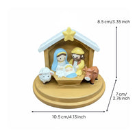 Resin Christmas Ornament Gift Idea Nativity Figurine Hand-Painted for Balcony