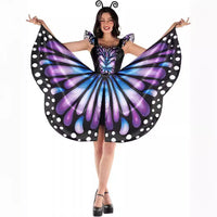 Butterfly Print A-Line Dress - Elegant and Sweet for Women