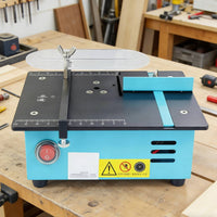 96W Powerful Engine Mini Table Saw Adjustable Blade Height Mini Electric Table Saw Multifunctional DIY Hobby Cutting Machine Flexible Shaft Attachment for Hobbyists