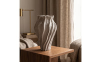 Vase with Irregular Edge Handcrafted Irregular Vase Matte Ceramic Flower Holder for Art Lovers, Entryway Table