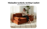 Straight-Line plush fabric Couch Minimalist Design Sofa Modern look Living Room Seating for Homeowners, Book Lovers, perusing corner, Reception Area, Bedroom