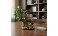 Wealth Sheep Ornament Feng Shui Decor Brass Caprine Figurine Good Wealth Amulet Astrological Male Sheep Statue for Study Room, Office