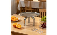 Mirrored Tray with Legs Sleek Stainless Steel Fruit Tray Polished for Home Decor