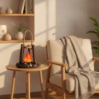 Campfire Lamp with Handle Flickering Decorative Lantern Ambient for Camping