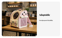 Warm Plush Interior dome viewing panel Cat support panelpack Breathable Space Capsule Rucksack Ergonomic Straps Pet travel equipment Expandable Design for Small Dog Owners, everyday Use
