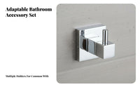 Rustproof Square Wall-Mounted Hook Waterproof Square Base Robe Hook Modern Design Bathroom Accessory Easy Installation for Homeowners, Hotel Managers, DIY Enthusiasts, Restroom, Entryway, Bedroom, Laundry Room