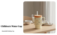 Leak Resistant Childrens Drinking Cup with Straw Safe Toddler Straw Cup Food Grade Material for Babies, Toddlers, Home, Daycare, Outdoor