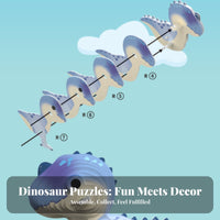Educational 3D Dinosaur Model Kit Develops Spatial Skills Dinosaur 3D Model Kit Easy to Assemble for Children, Kids, Playtime, Classroom