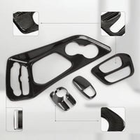 5 Pieces Center Console Panel Trim Sporty Gear Shifts Panel Cover Decorative for Car Enthusiasts