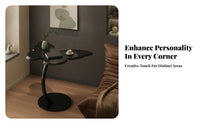 Butterfly Side Table Rounded Pedestal Base Petal Top Table Curved Support Column Home Furniture for Living Room, Bedroom