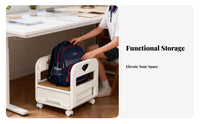 Under-Desk Storage Trolley adaptable 2-Tier Rolling Cart Multifunctional