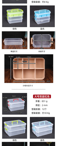 幼儿园玩具箱区角组合积木收纳柜早教蒙氏储物文具绘本收纳手提盒 小号三层棕色