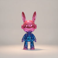 Hare Figurine with Electroplated Finish Glossy Hare Figurine Reflective Bunny Statue for Art Collectors, Homeowners, Console Table, Living Room