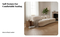 Rounded Minimalist Sofa Soft Texture Rounded Boucle Sofa High-Resilience Foam Seat Padding Room Seating for Interior Designers, Beauty Salon, Lounge