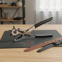 Belt Hole Puncher Tool Exact Punching Watches Strap Hole Maker Heavy-Duty Rotary Punch Tool for Leathercraft