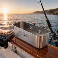Rail Mounted Box Smooth Stainless Box Easy to Clean Marine Angling Supplies for Yacht Railing