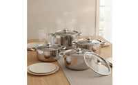 10 Pieces Multi-Diameter Cooking Pot Set Induction Compatible Soup Pot Set with Lids Thickened Body for Kitchen